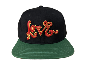 Cursive Love Snapback (Red/Green)