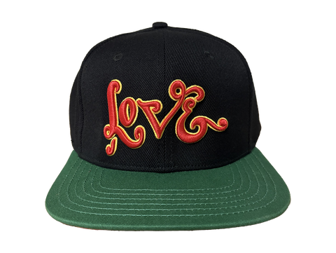 Cursive Love Snapback (Red/Green)